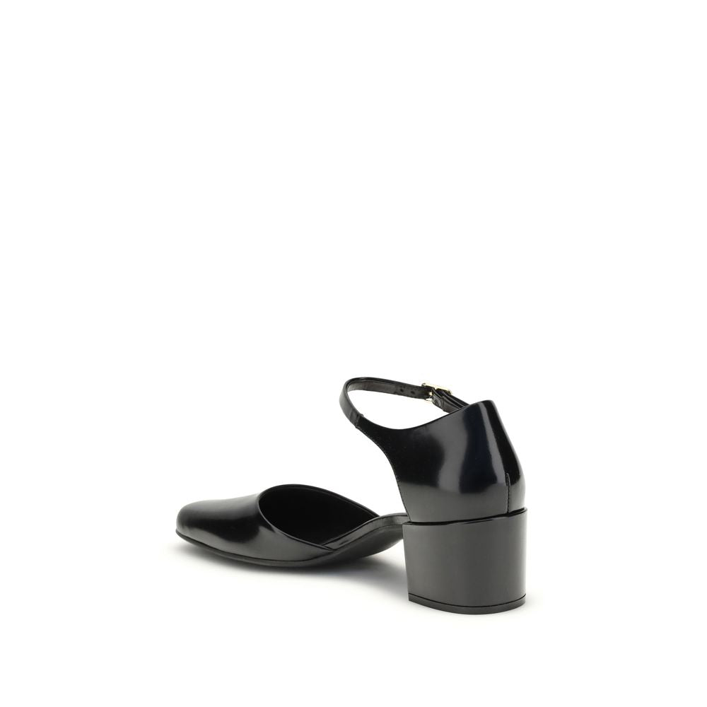 The Row Black Rubber Mid Heel Pumps - Luxe Nova
