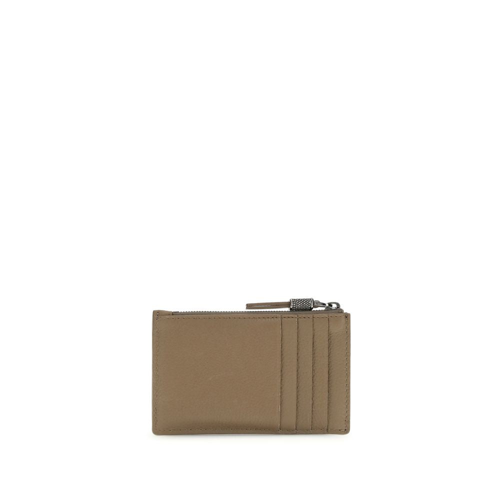 Brunello Cucinelli Beige Calf Leather Bos Taurus Wallet - Luxe Nova