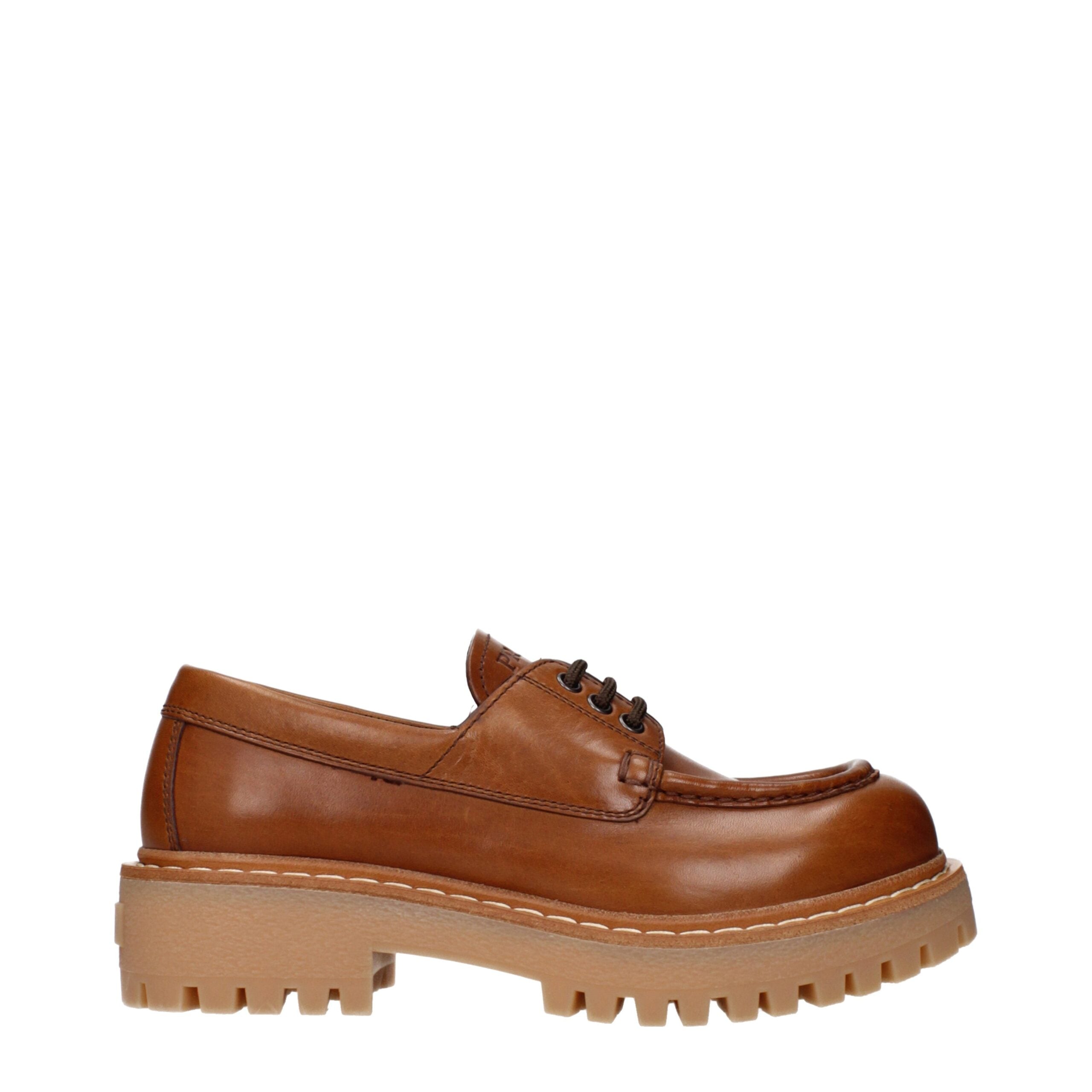 Prada Brown Leather Oxfords And Derbies - Luxe Nova