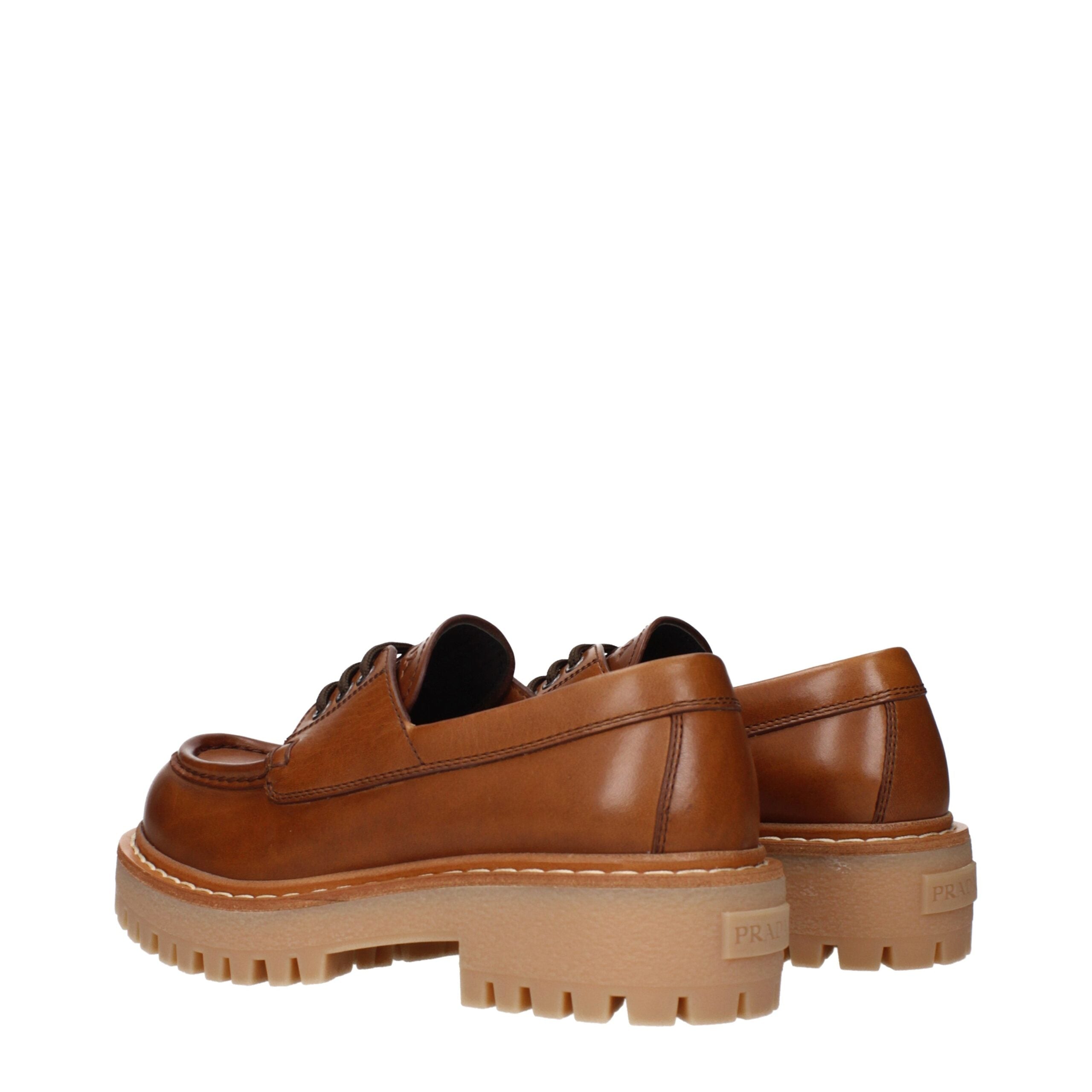 Prada Brown Leather Oxfords And Derbies - Luxe Nova