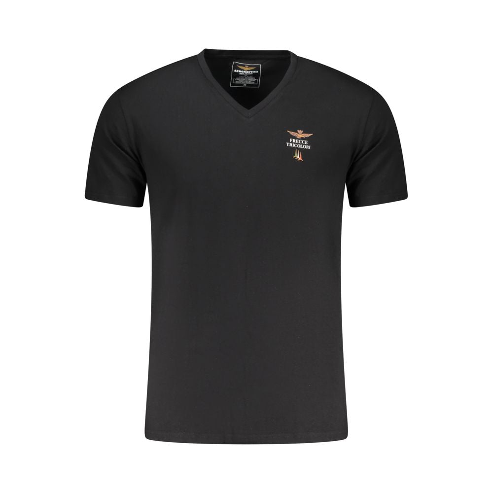 Aeronautica Militare Black Cotton Men's T-Shirt - Luxe Nova