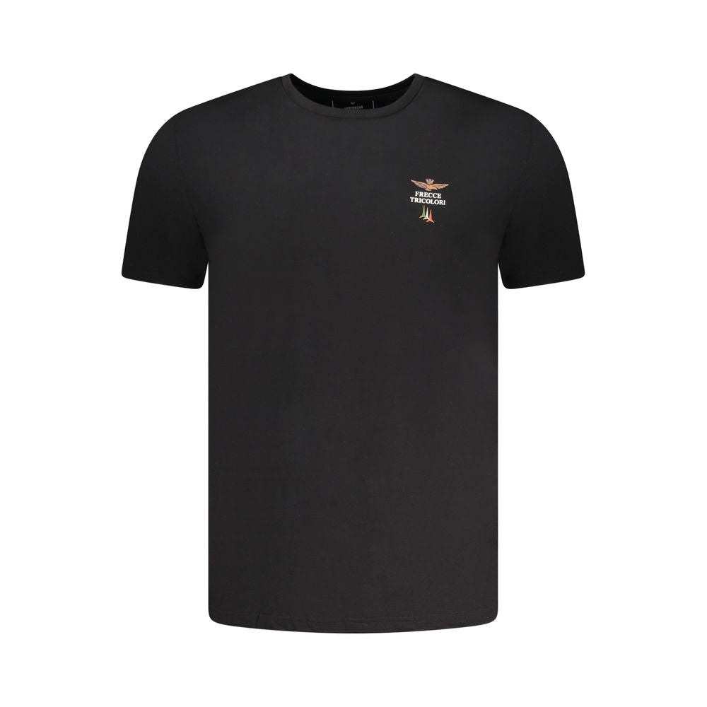 Aeronautica Militare Black Cotton Men's T-Shirt - Luxe Nova
