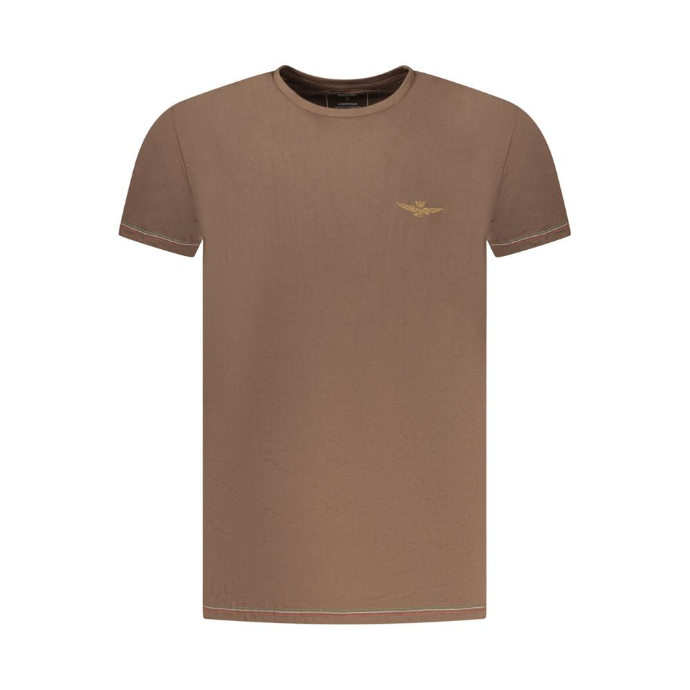 Aeronautica Militare Marrone Cotton Men T-Shirt - Luxe Nova