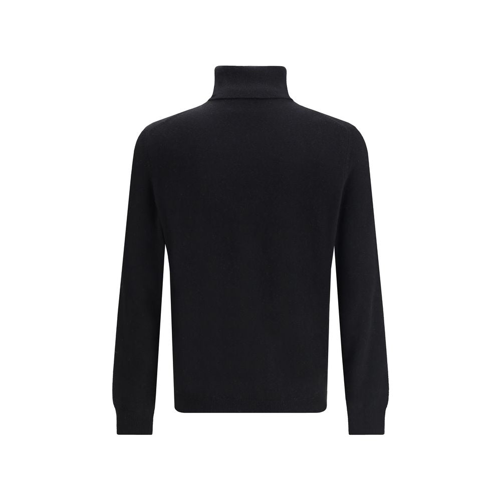 Aragona Cashmere Black Merino Wool Turtleneck - Luxe Nova