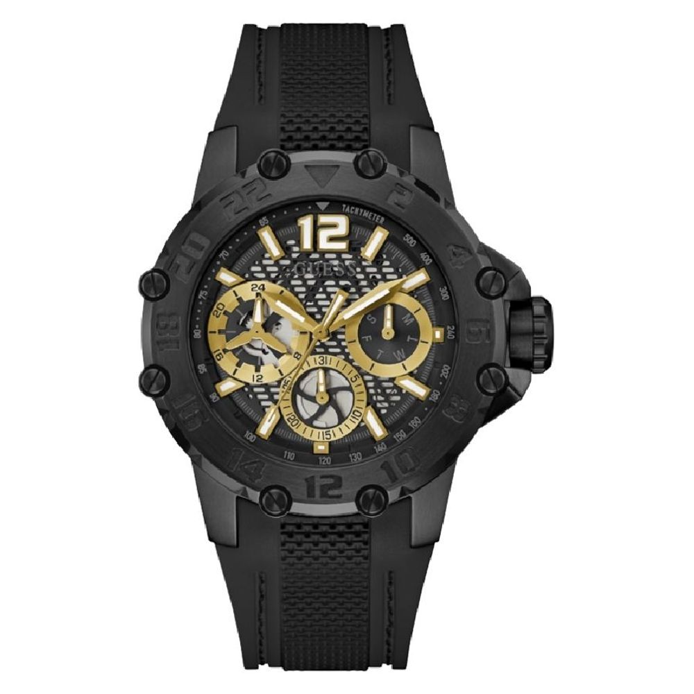 Guess Black Stainless Steel Sport Watch - Luxe Nova