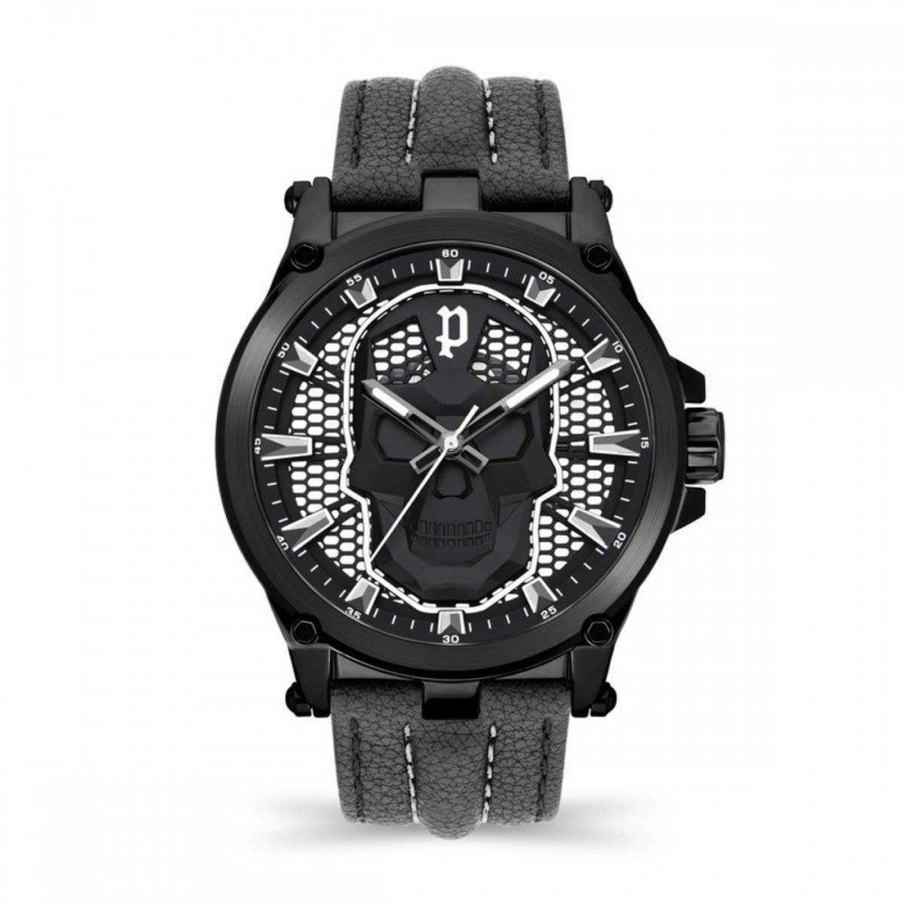 Police Black Leather Dress Watch