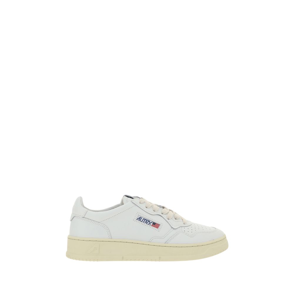 Autry White Calf Leather Bos Taurus Low Top Sneakers - Luxe Nova