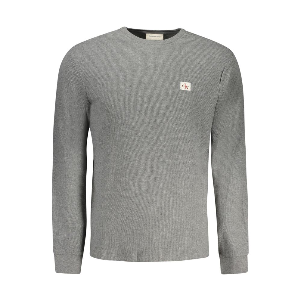 Calvin Klein Grigio Cotton Men Sweater - Luxe Nova