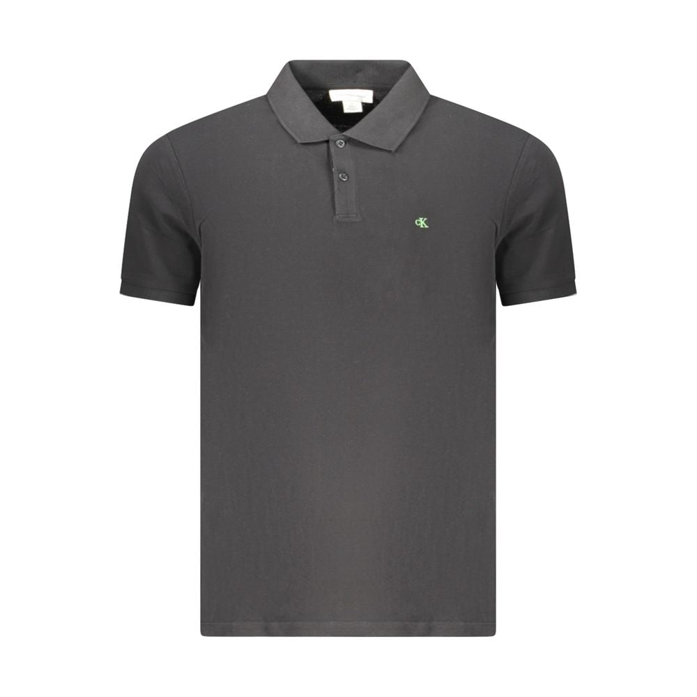 Calvin Klein Black Cotton Men Polo - Luxe Nova