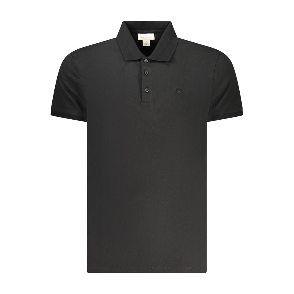 Calvin Klein Black Cotton Men Polo Shirt - Luxe Nova