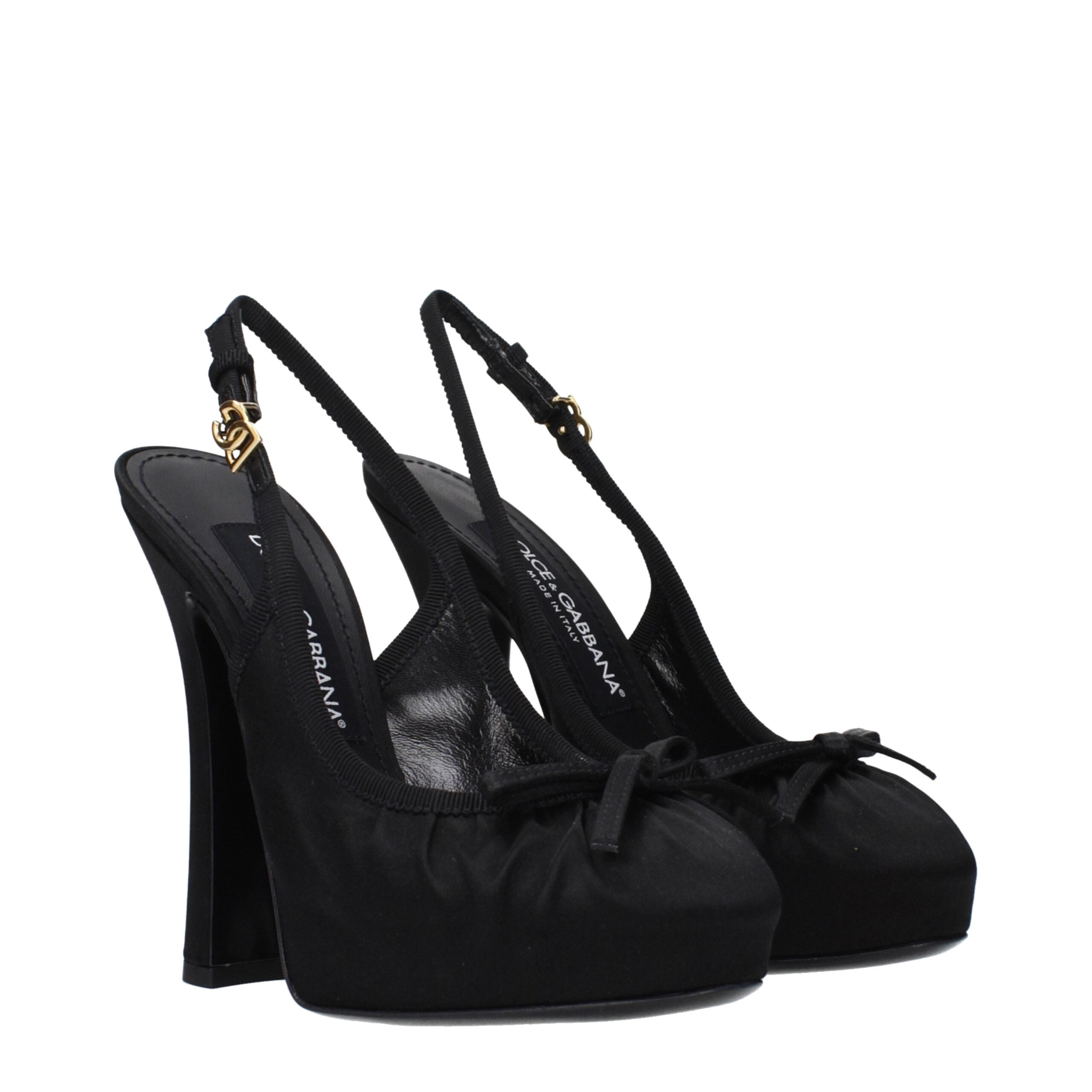 Dolce & Gabbana Black Satin High Heel Pumps - Luxe Nova