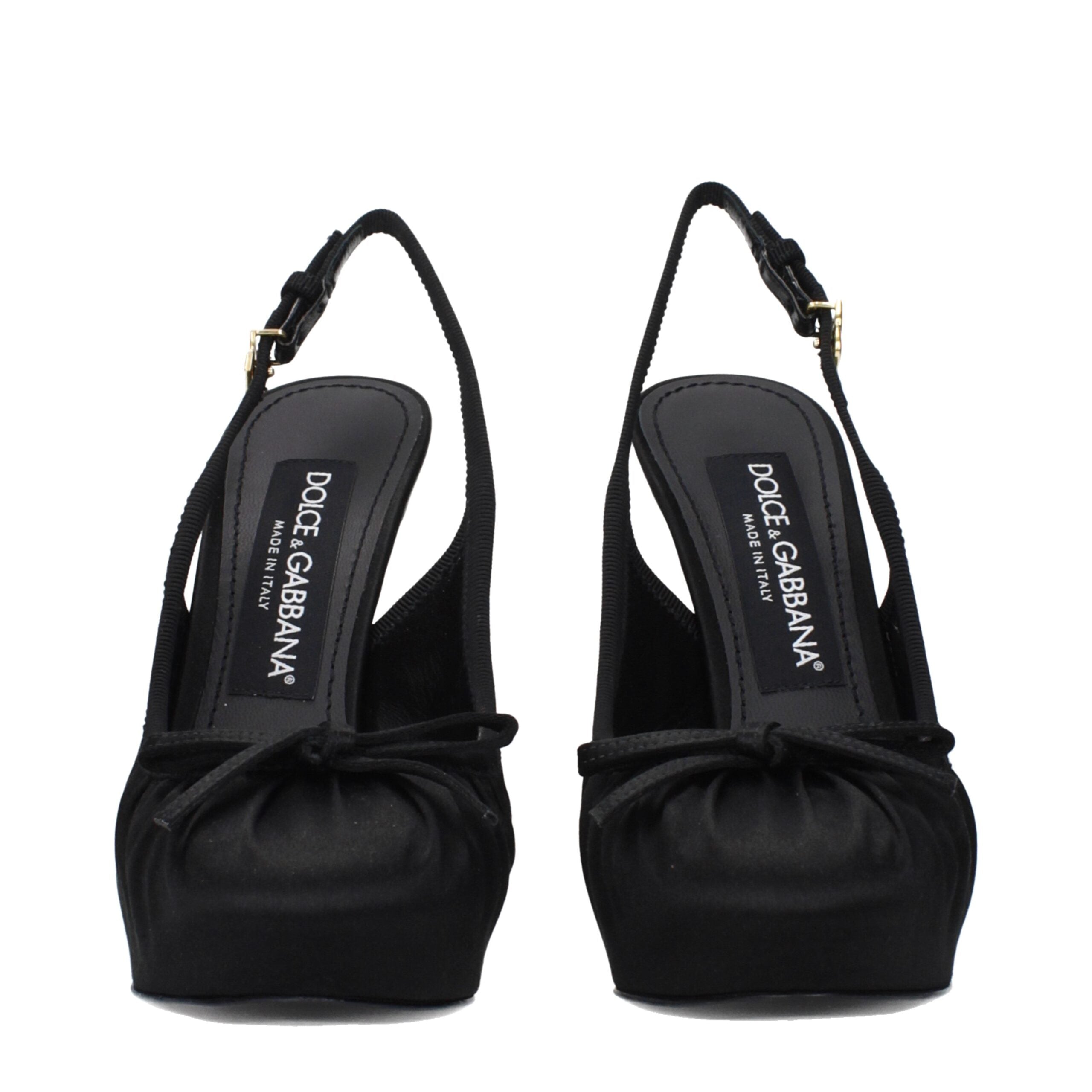 Dolce & Gabbana Black Satin High Heel Pumps - Luxe Nova