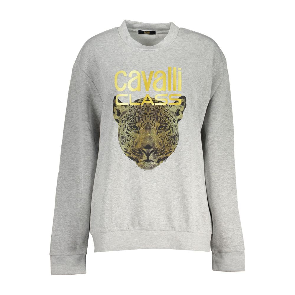 Cavalli Class Grigio Polyester Woman Sweatshirt - Luxe Nova