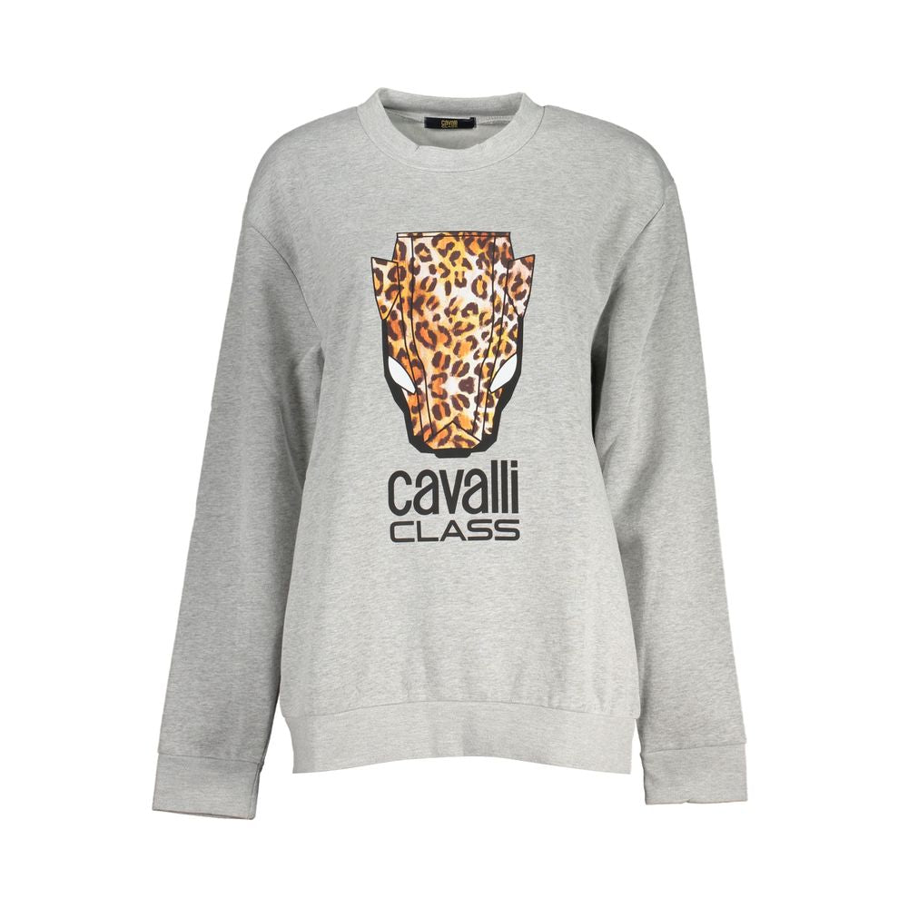 Cavalli Class Grigio Polyester Women Sweatshirt - Luxe Nova