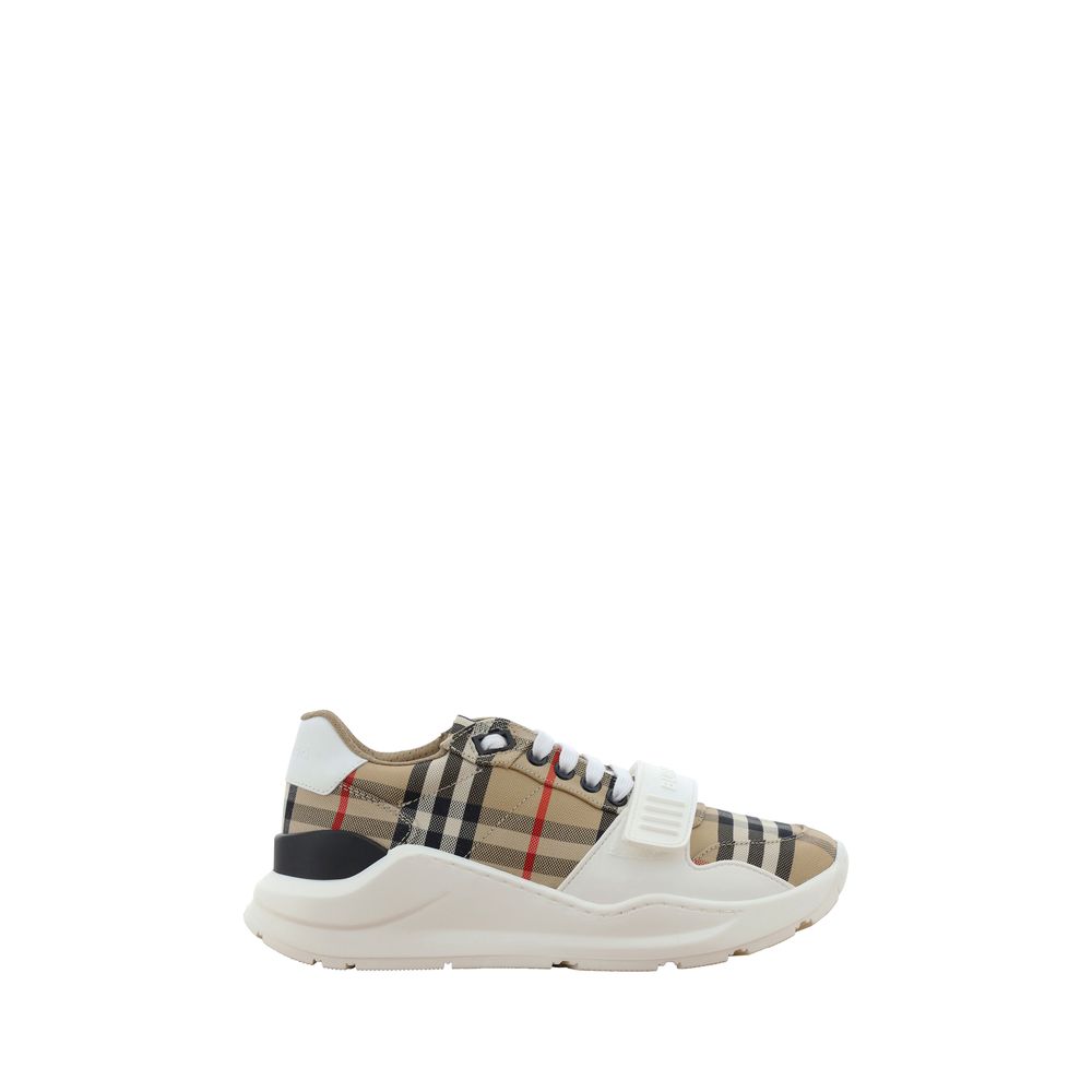 Burberry Beige Calf Leather Bos Taurus Athletic Sneakers - Luxe Nova