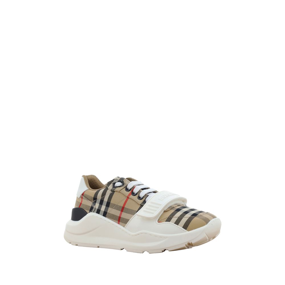 Burberry Beige Calf Leather Bos Taurus Athletic Sneakers - Luxe Nova