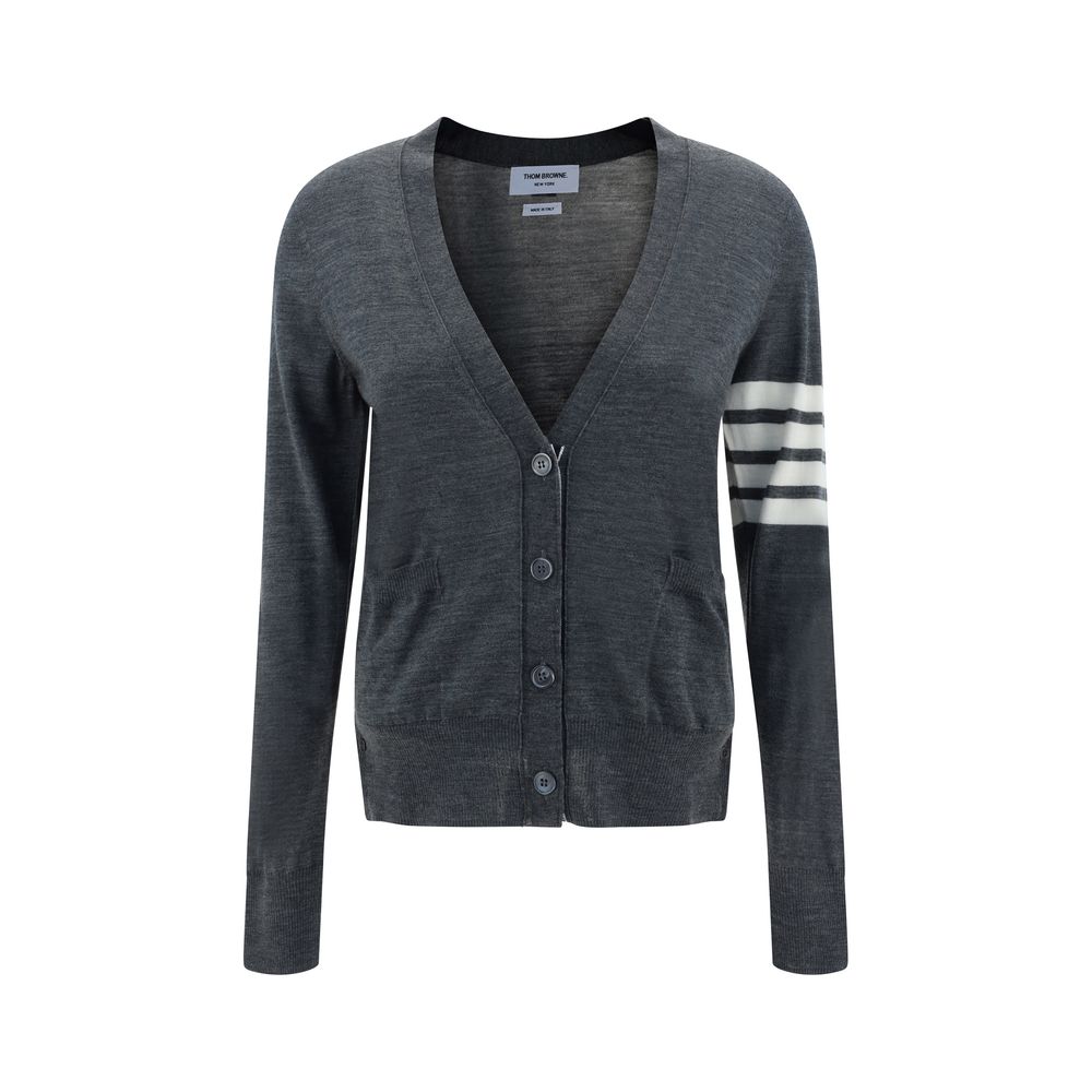 Thom Browne Gray Merino Wool Polo Shirt - Luxe Nova