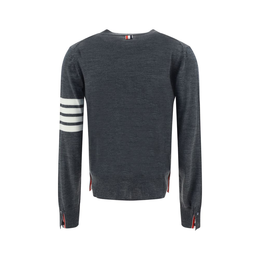 Thom Browne Gray Merino Wool Polo Shirt - Luxe Nova