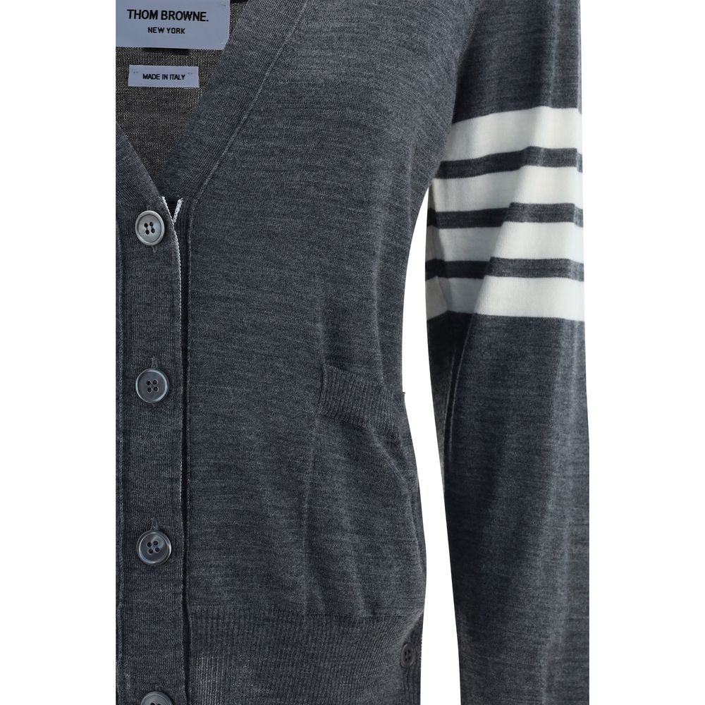 Thom Browne Gray Merino Wool Polo Shirt - Luxe Nova