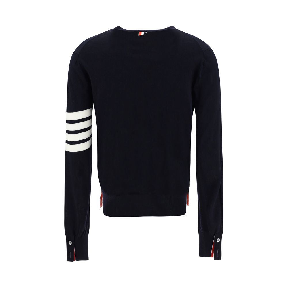 Thom Browne Blue Merino Wool Polo Shirt - Luxe Nova