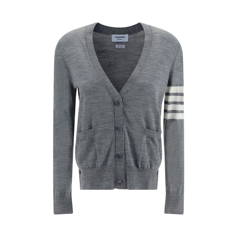 Thom Browne Gray Merino Wool Polo Shirt - Luxe Nova