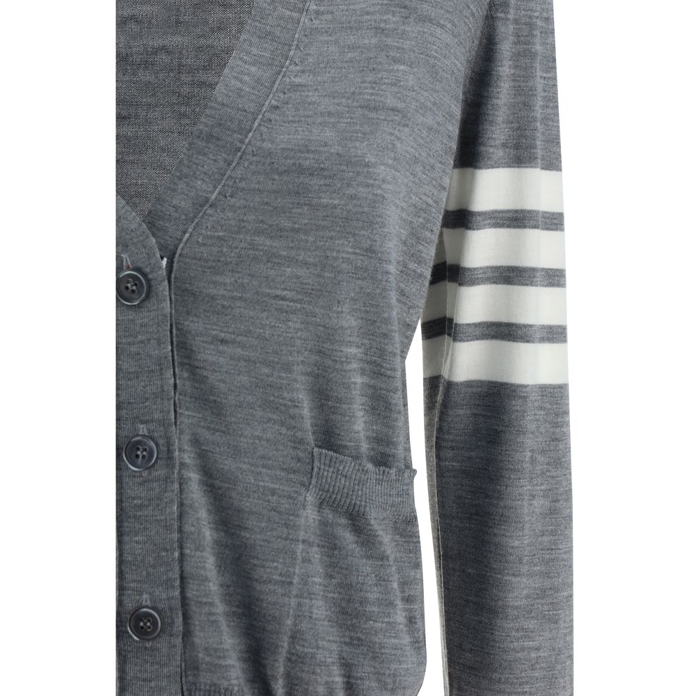 Thom Browne Gray Merino Wool Polo Shirt - Luxe Nova