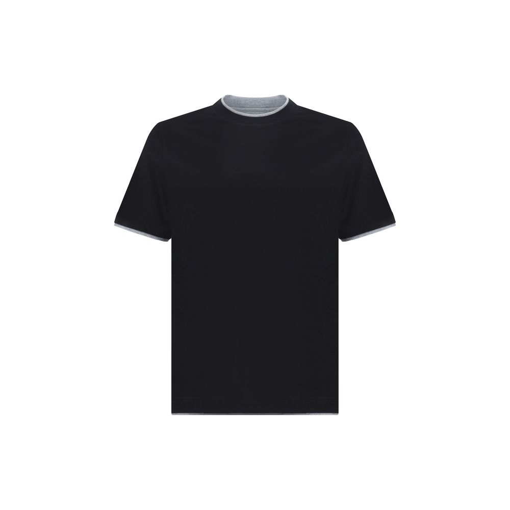Brunello Cucinelli Black Cotton T-Shirt - Luxe Nova