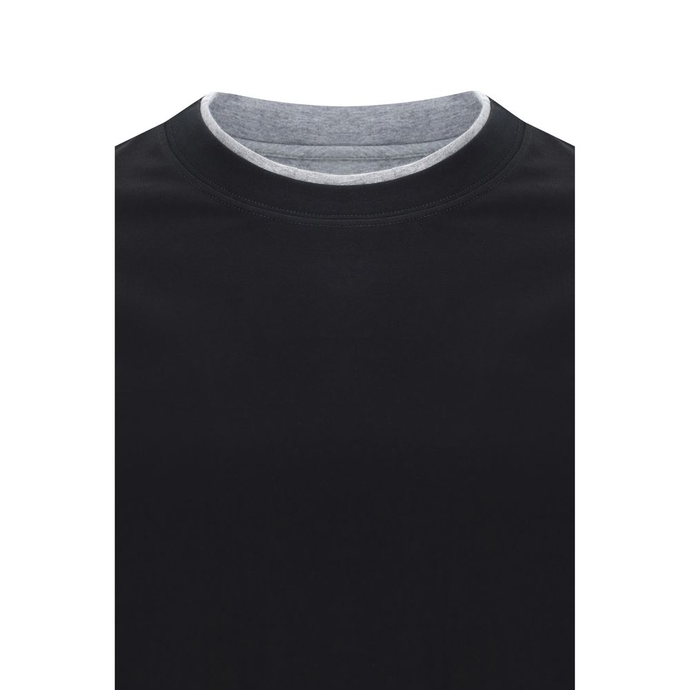 Brunello Cucinelli Black Cotton T-Shirt - Luxe Nova