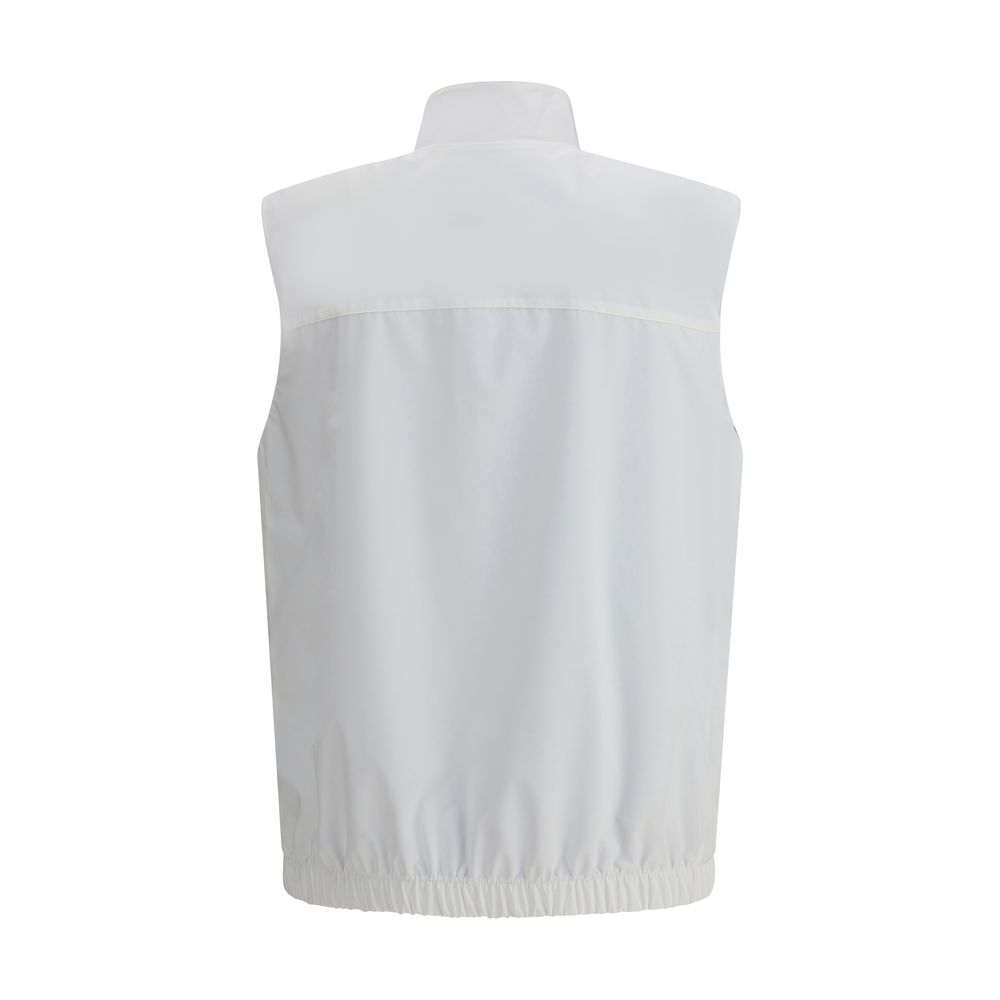 Brunello Cucinelli White Polyamide Sleveless Jacket