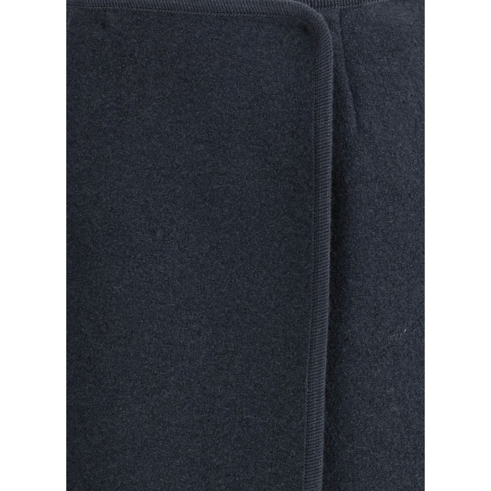 RIER Blue Fleece Wool Midi Skirt