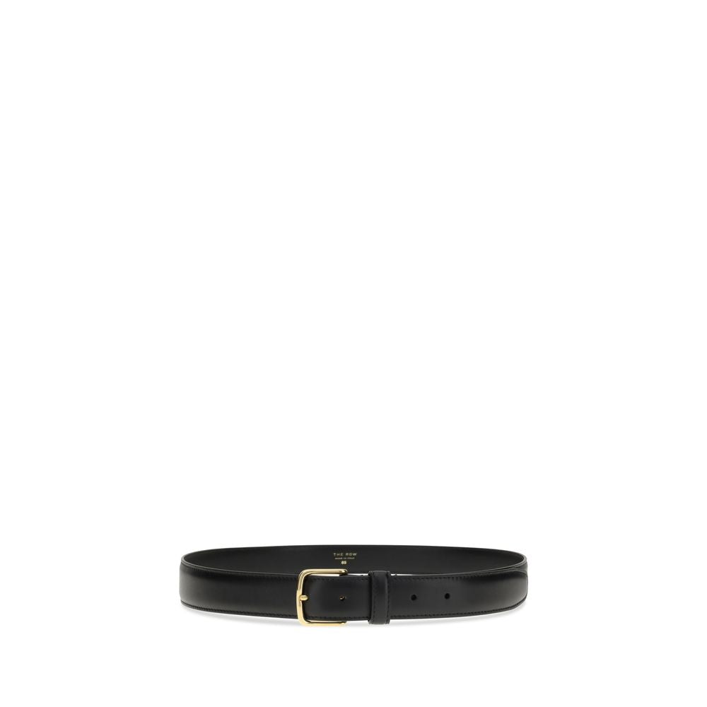 The Row Black Calf Leather Bos Taurus Regular Belt - Luxe Nova