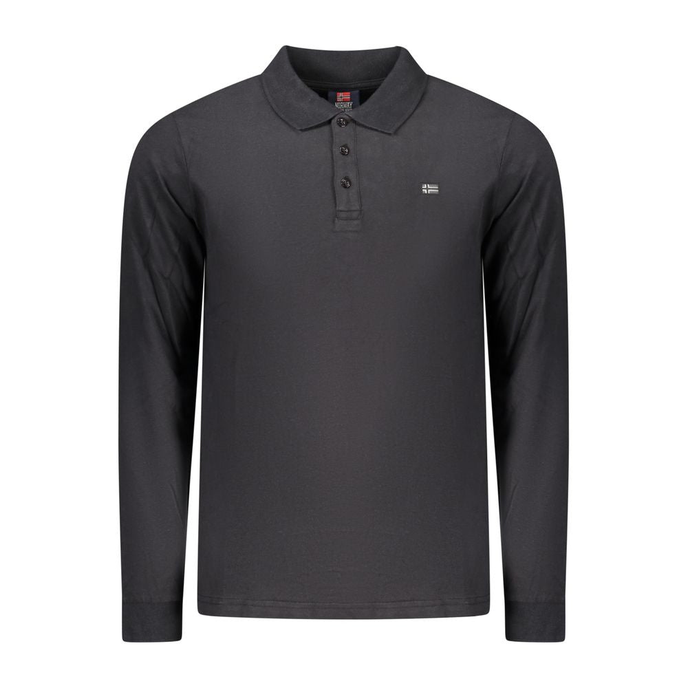 Norway 1963 Black Cotton Men Polo Shirt - Luxe Nova