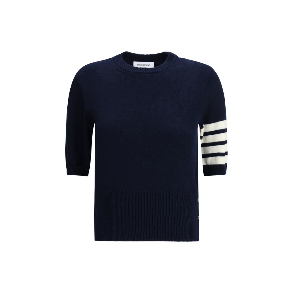 Thom Browne Blue Fleece Wool Sweatshirt - Luxe Nova