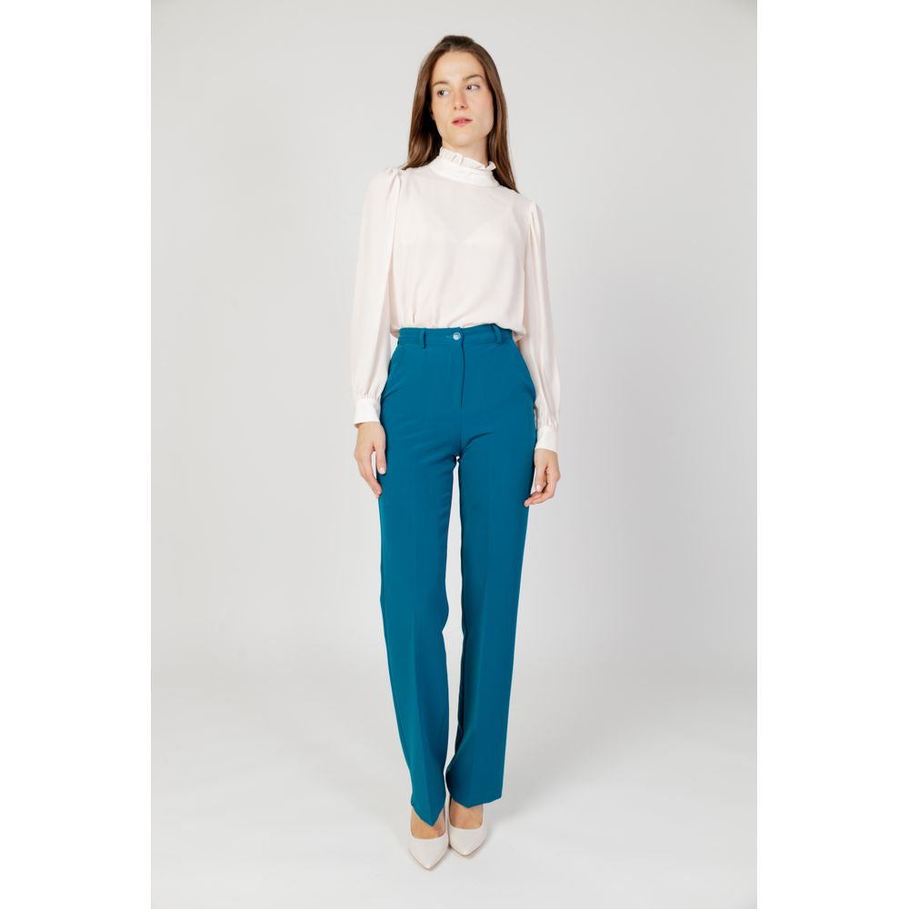 Hanny Deep Black Elastane Casual Pants