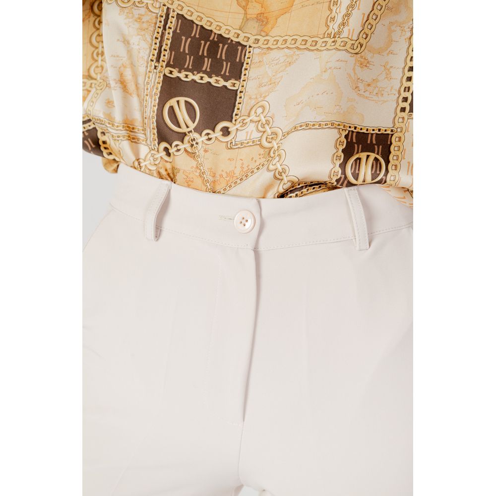 Hanny Deep Beige Elastane Casual Pants