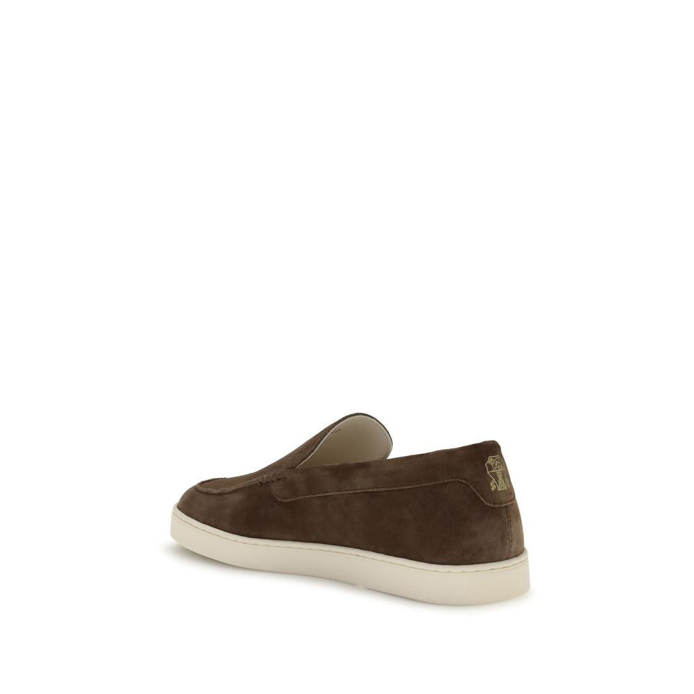 Brunello Cucinelli Brown Calf Leather Bos Taurus Slip-On Loafers - Luxe Nova