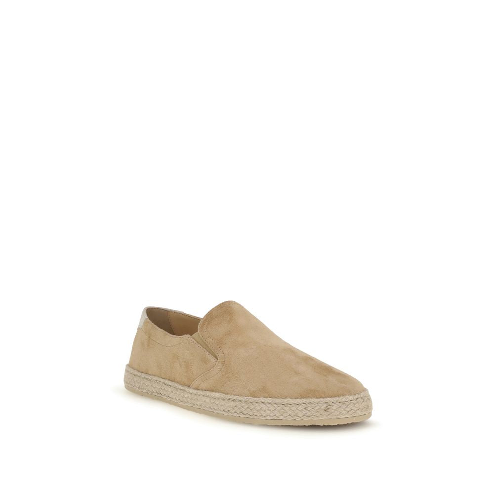 Brunello Cucinelli Beige Calf Leather Bos Taurus Espadrilles - Luxe Nova