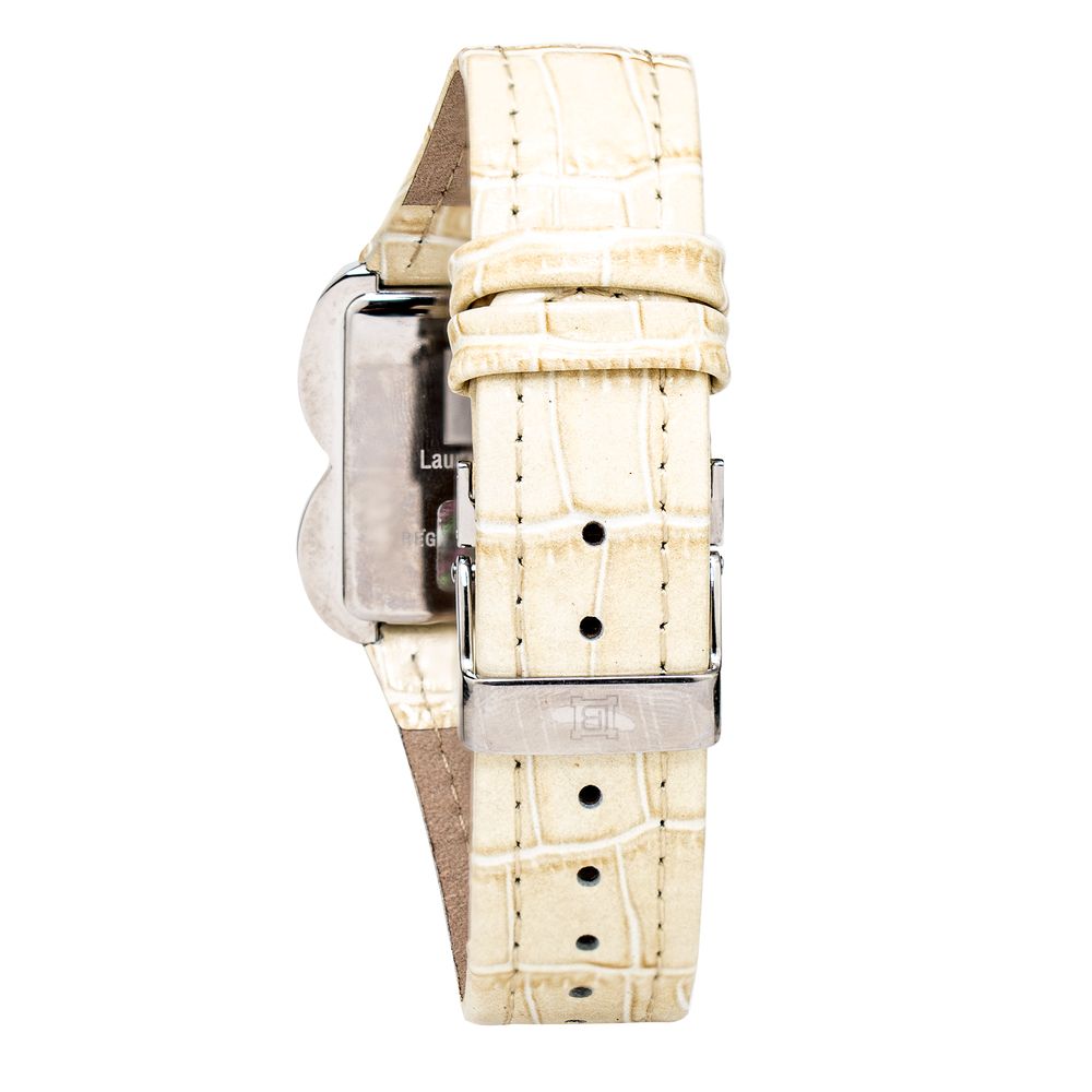 Laura Biagiotti Beige Leather Dress Watch - Luxe Nova