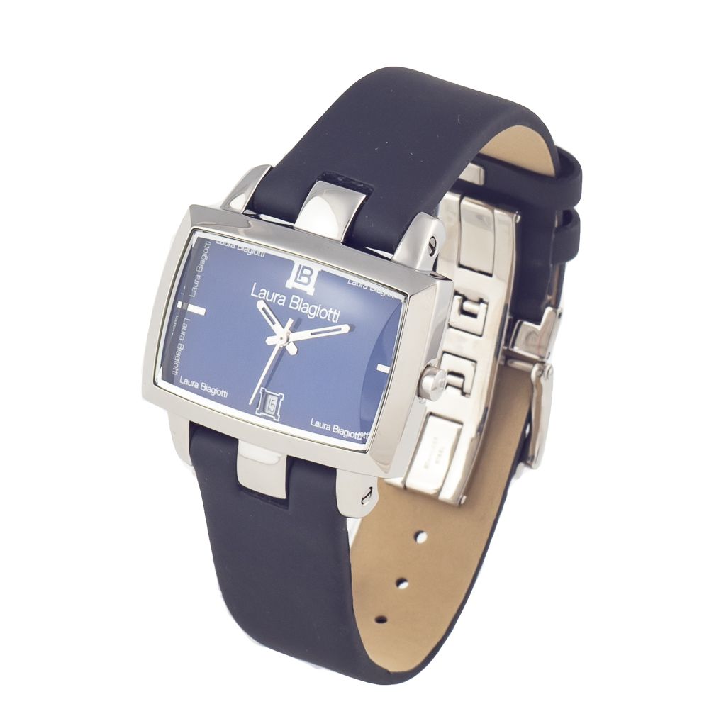 Laura Biagiotti Black Leather Bracelet Watch