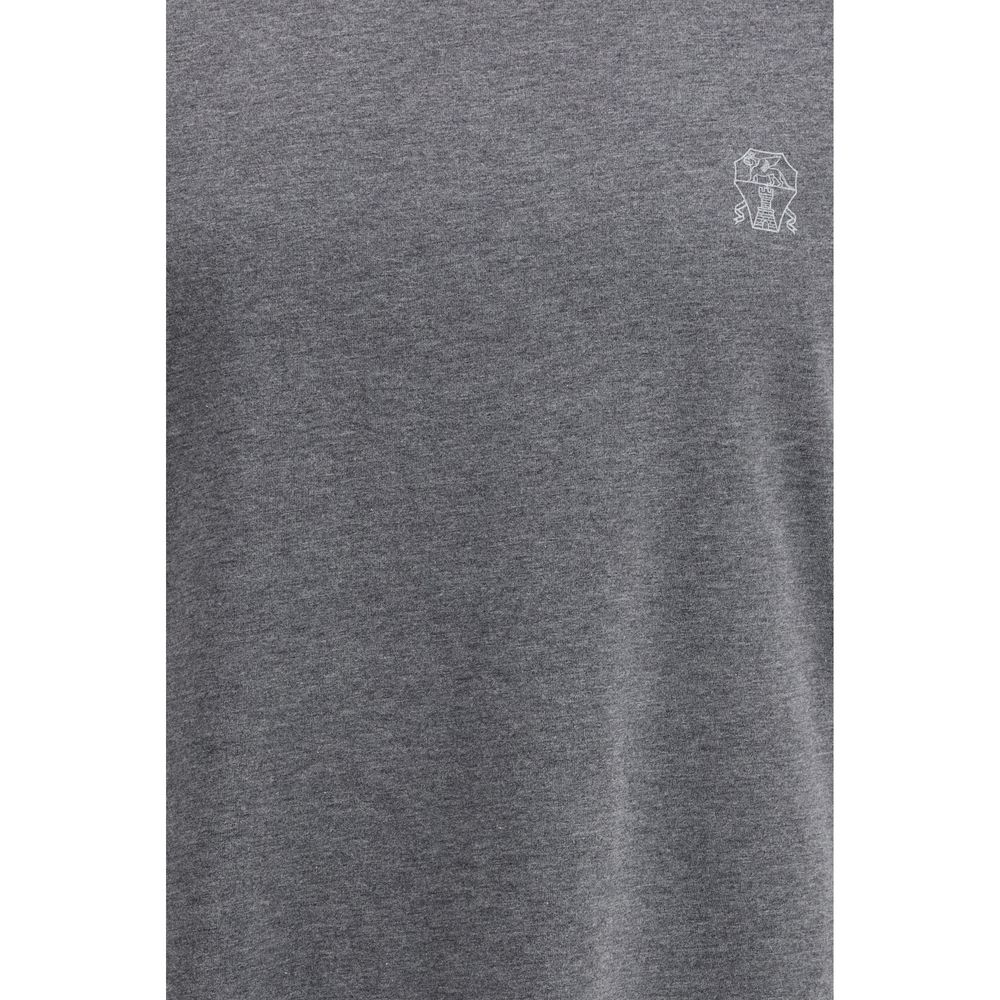 Brunello Cucinelli Gray Cotton T-Shirt - Luxe Nova