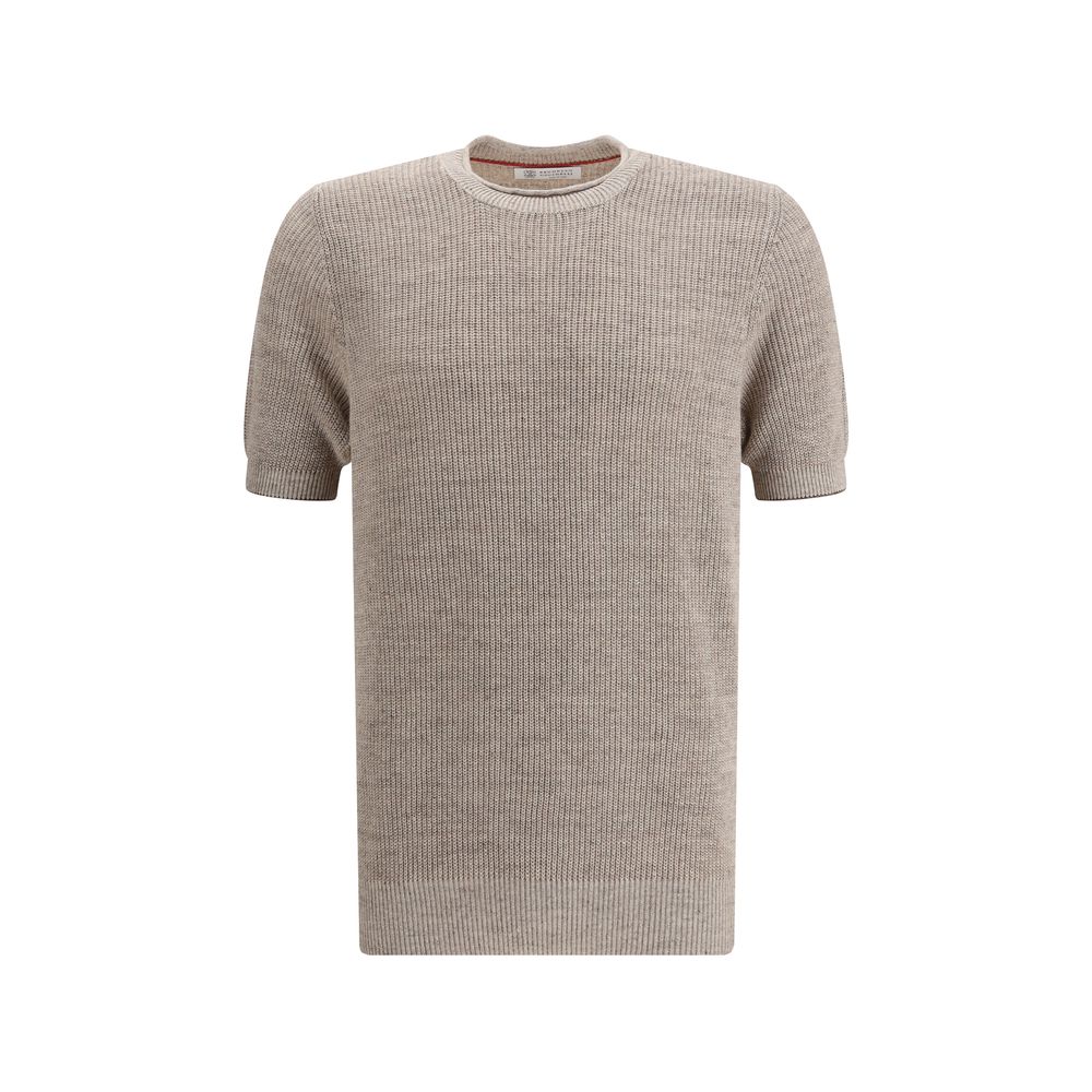 Brunello Cucinelli Beige Linen T-Shirt - Luxe Nova