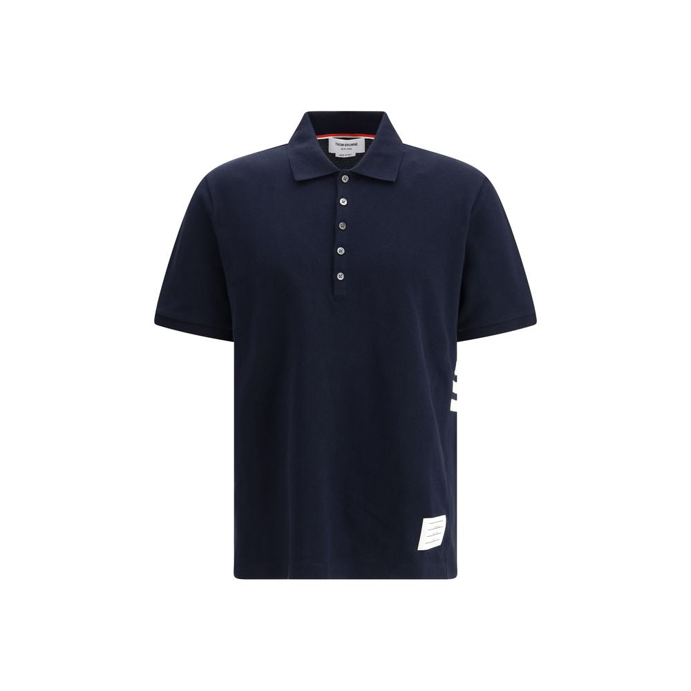 Thom Browne Blue Cotton Polo Shirt - Luxe Nova