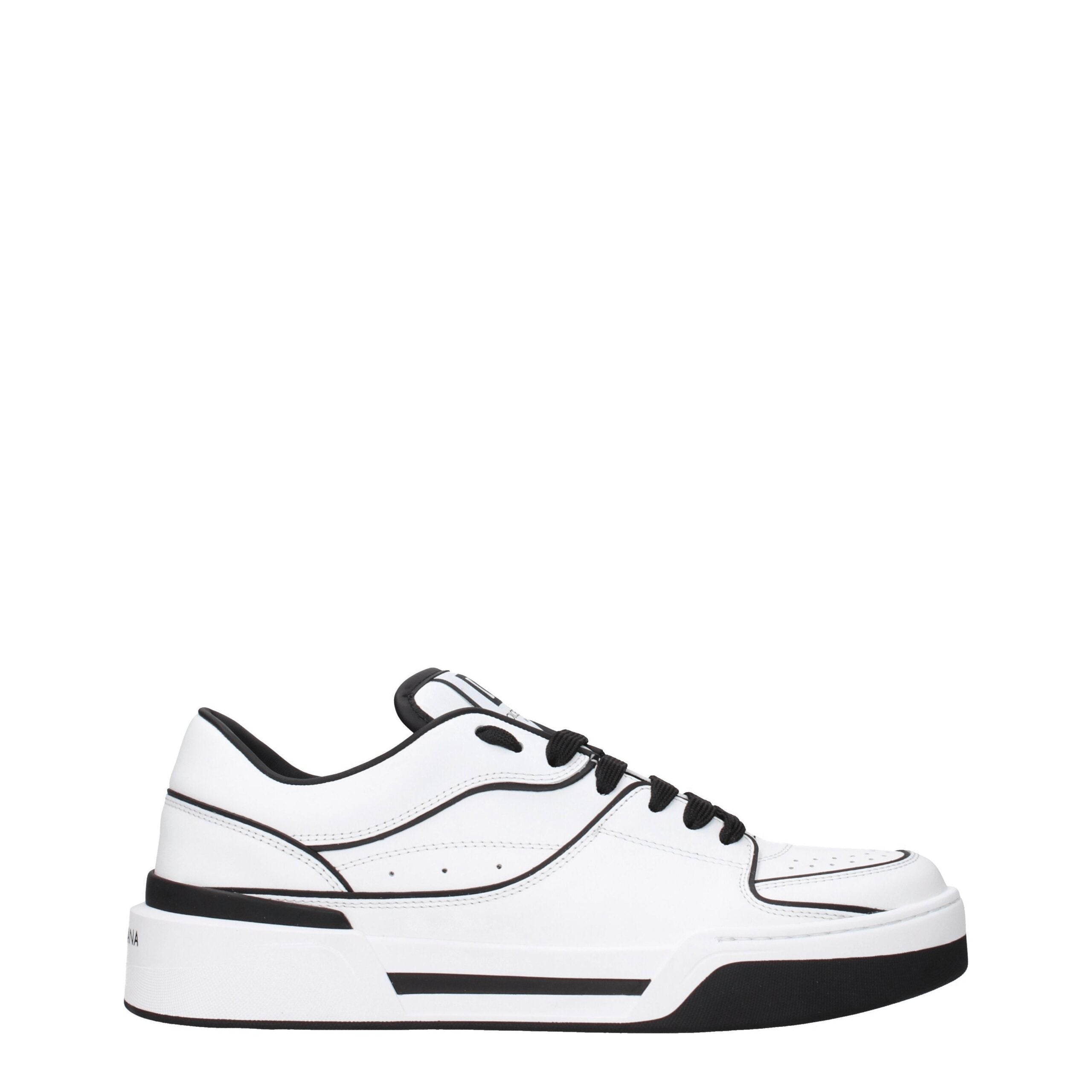 Dolce & Gabbana White Leather Sneakers - Luxe Nova