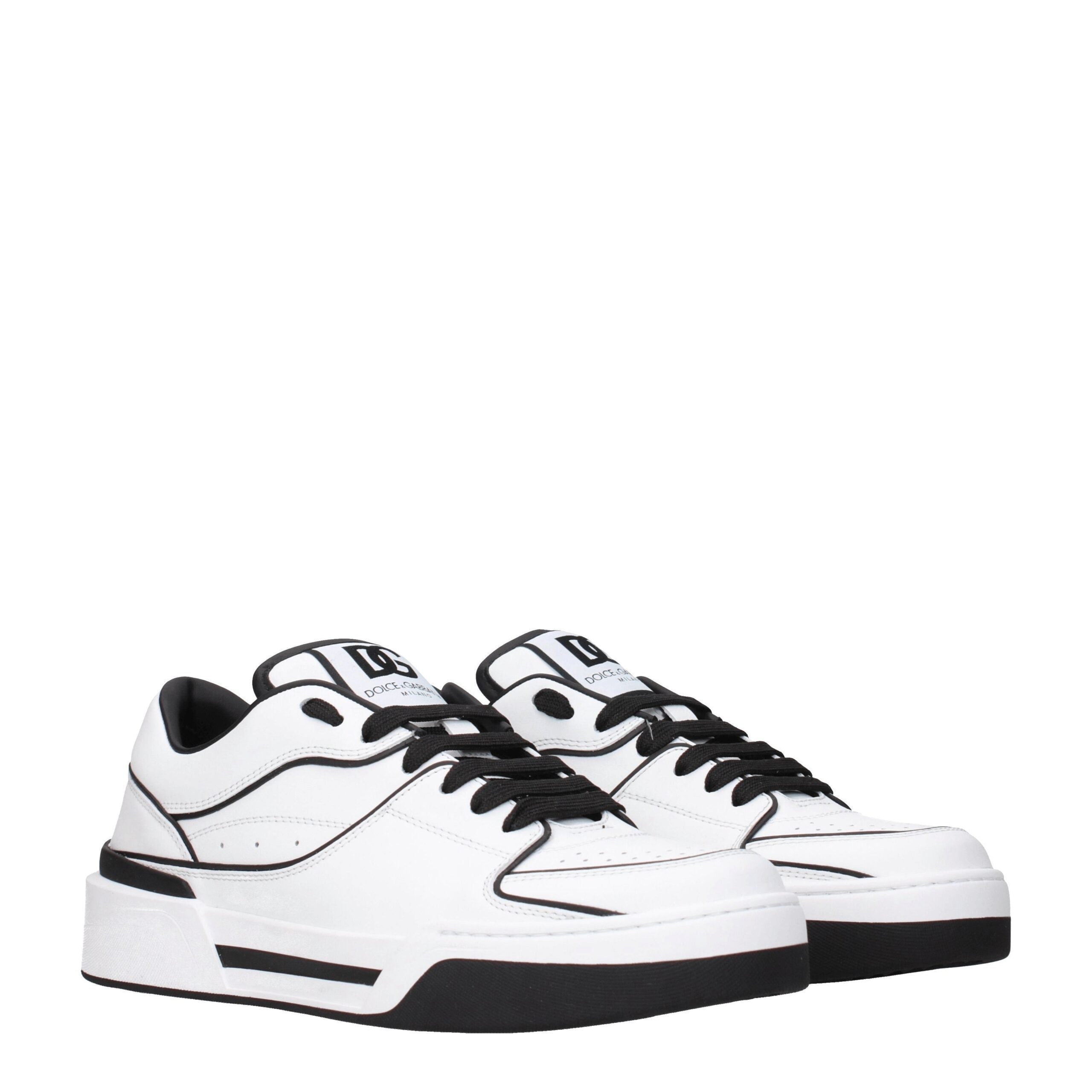 Dolce & Gabbana White Leather Sneakers - Luxe Nova