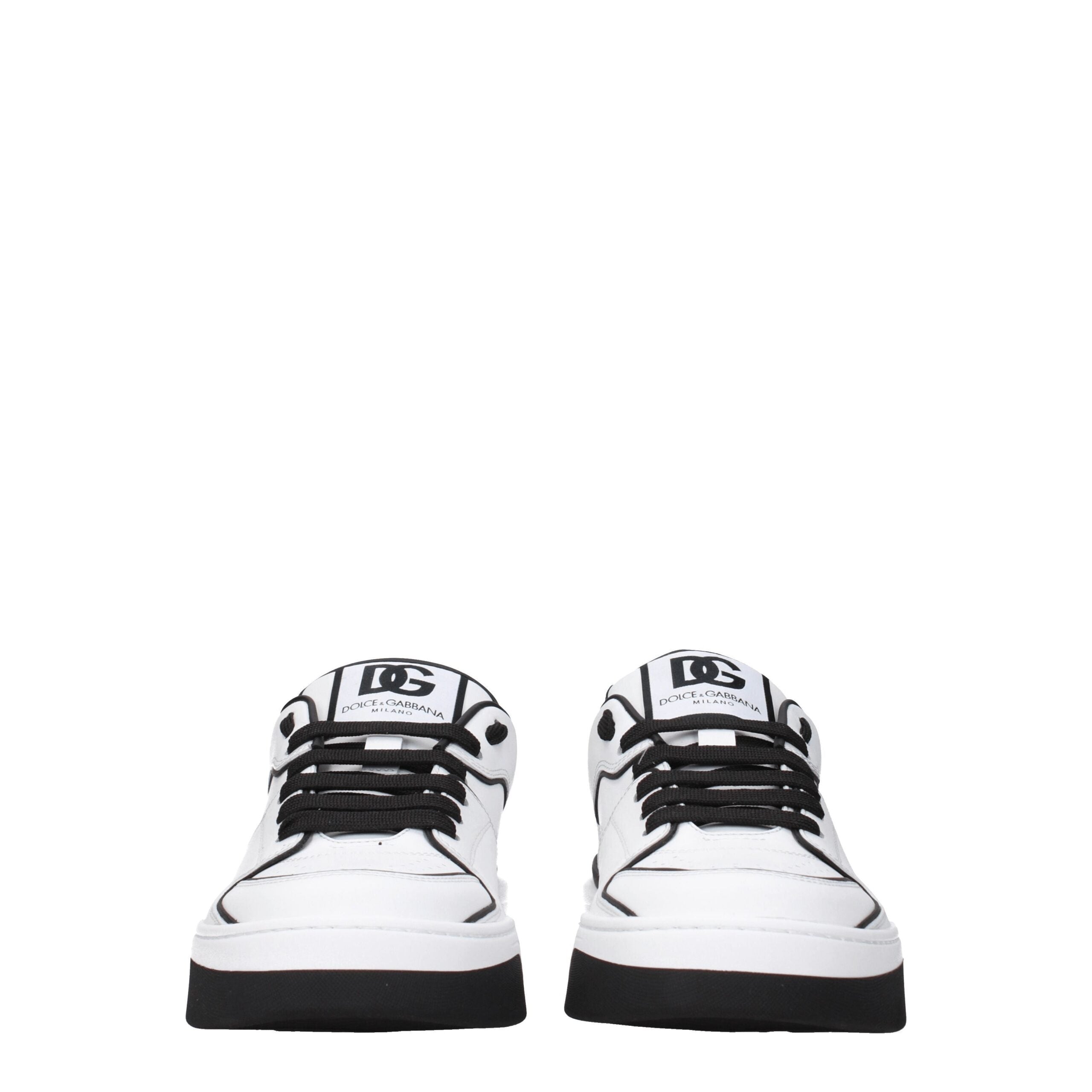 Dolce & Gabbana White Leather Sneakers - Luxe Nova