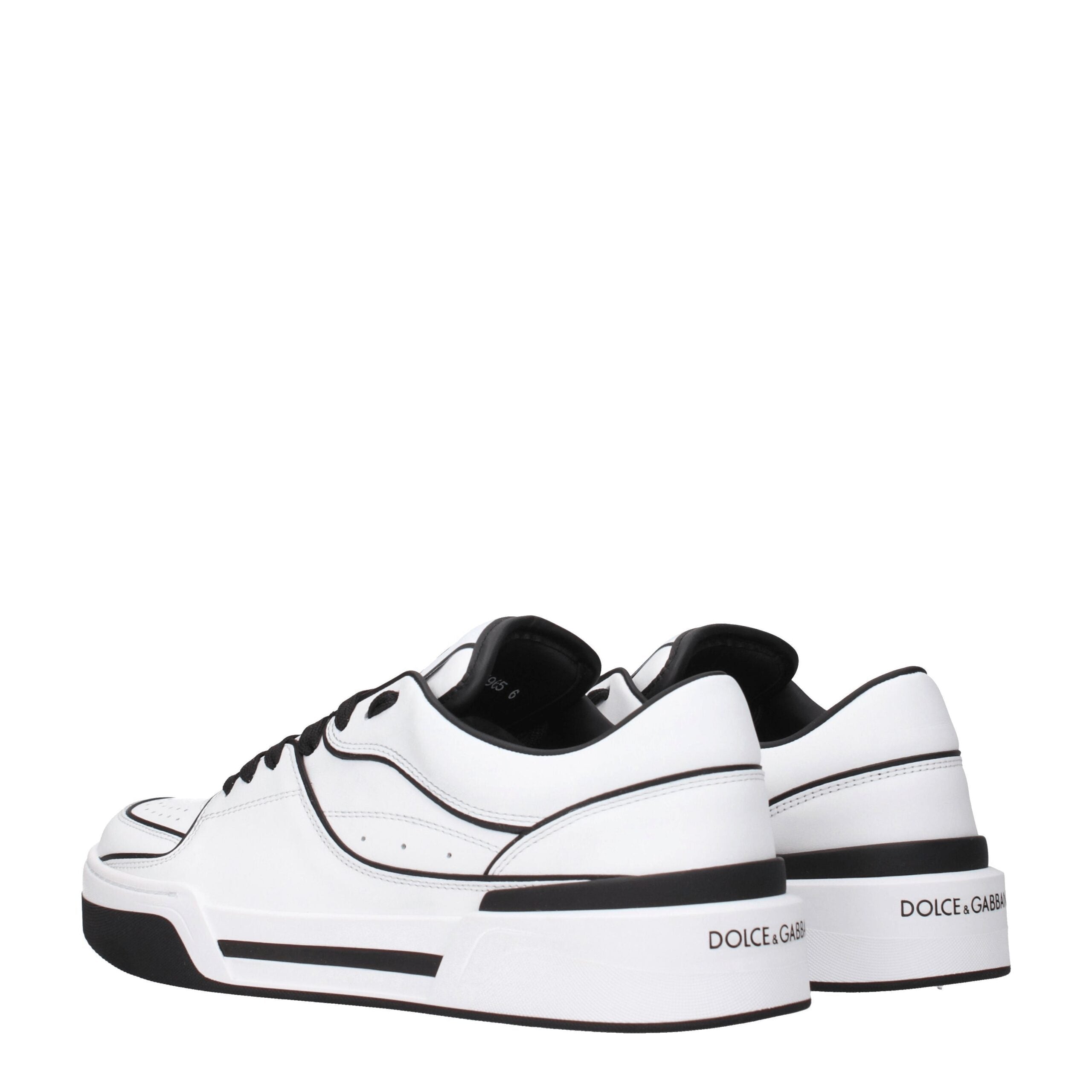 Dolce & Gabbana White Leather Sneakers - Luxe Nova