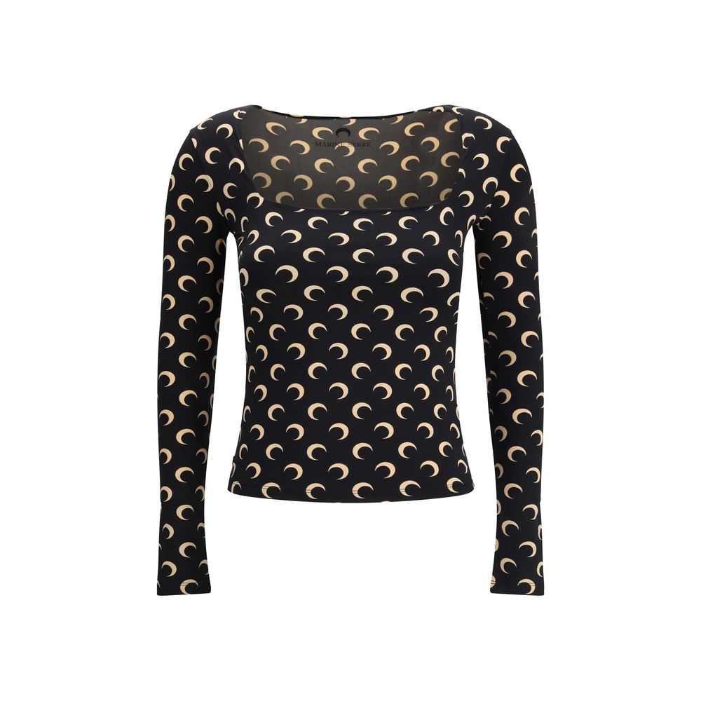 Marine Serre Black Polyamide Top