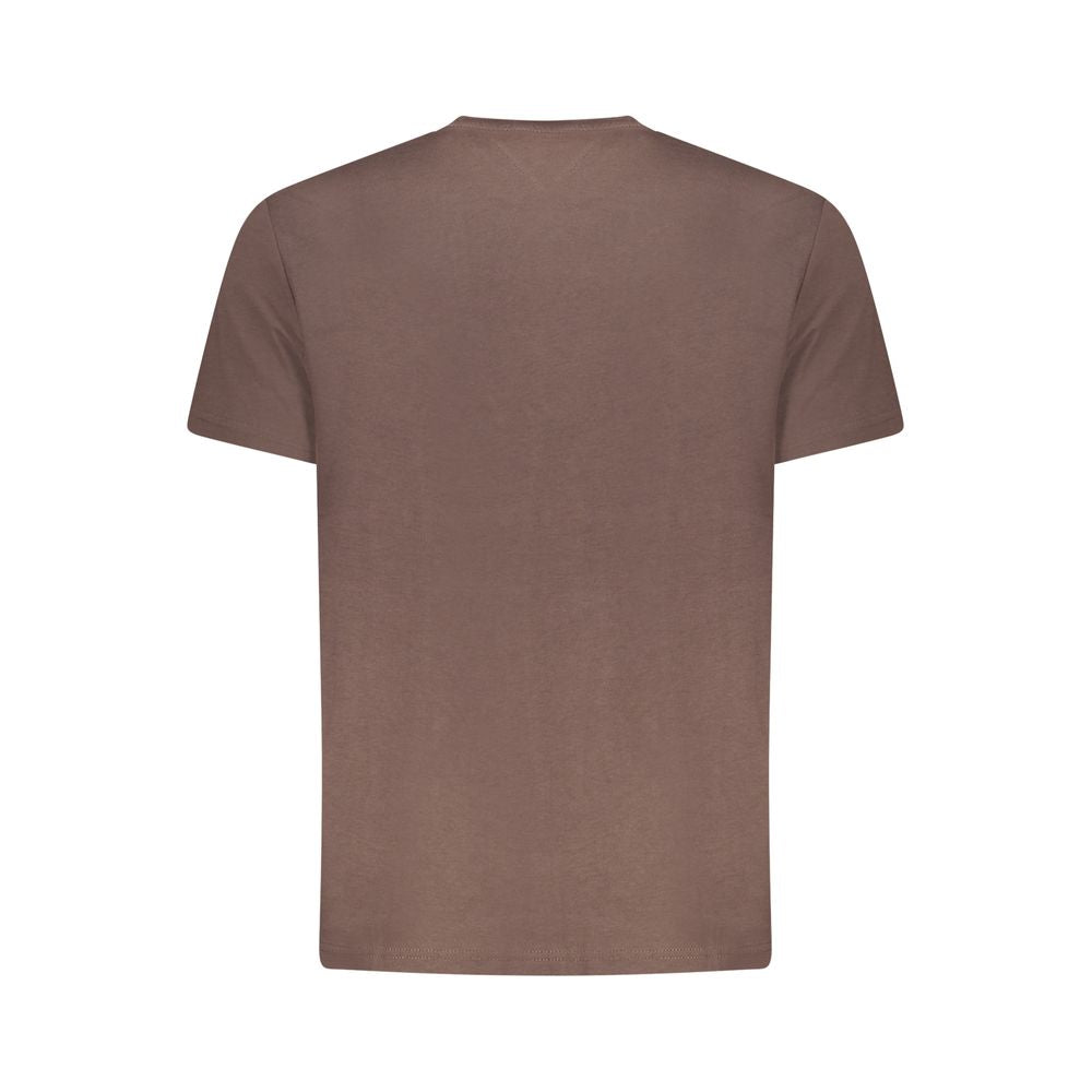 Tommy Hilfiger Brown Cotton Men's T-Shirt - Luxe Nova