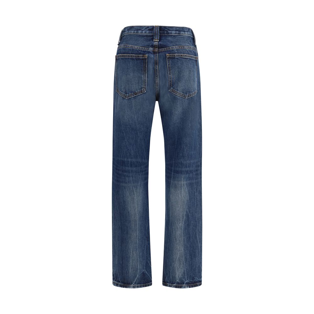 Khaite Blue Cotton High-Waisted Jean