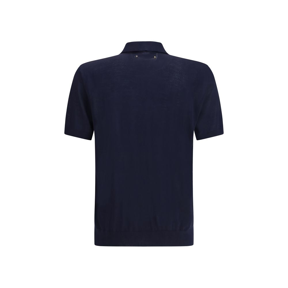 Golden Goose Blue Merino Wool Polo Shirt - Luxe Nova